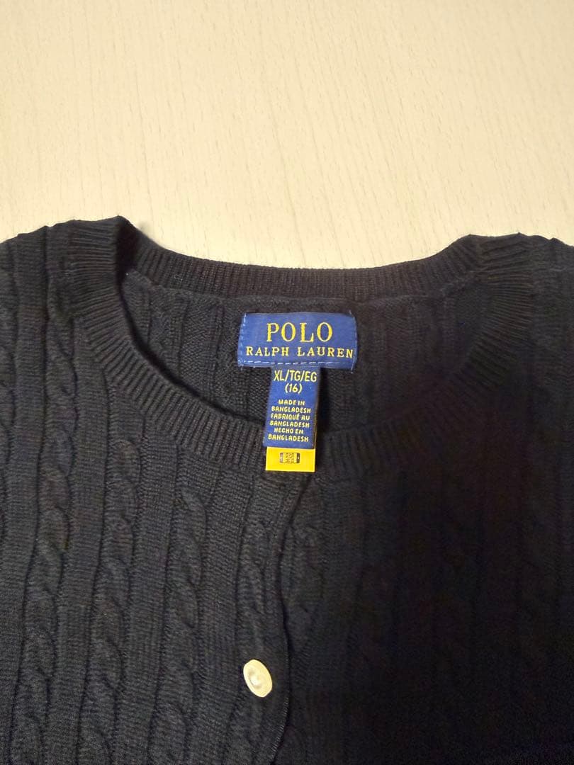 Polo Ralph Lauren ブラック カーディガン ガールズXL