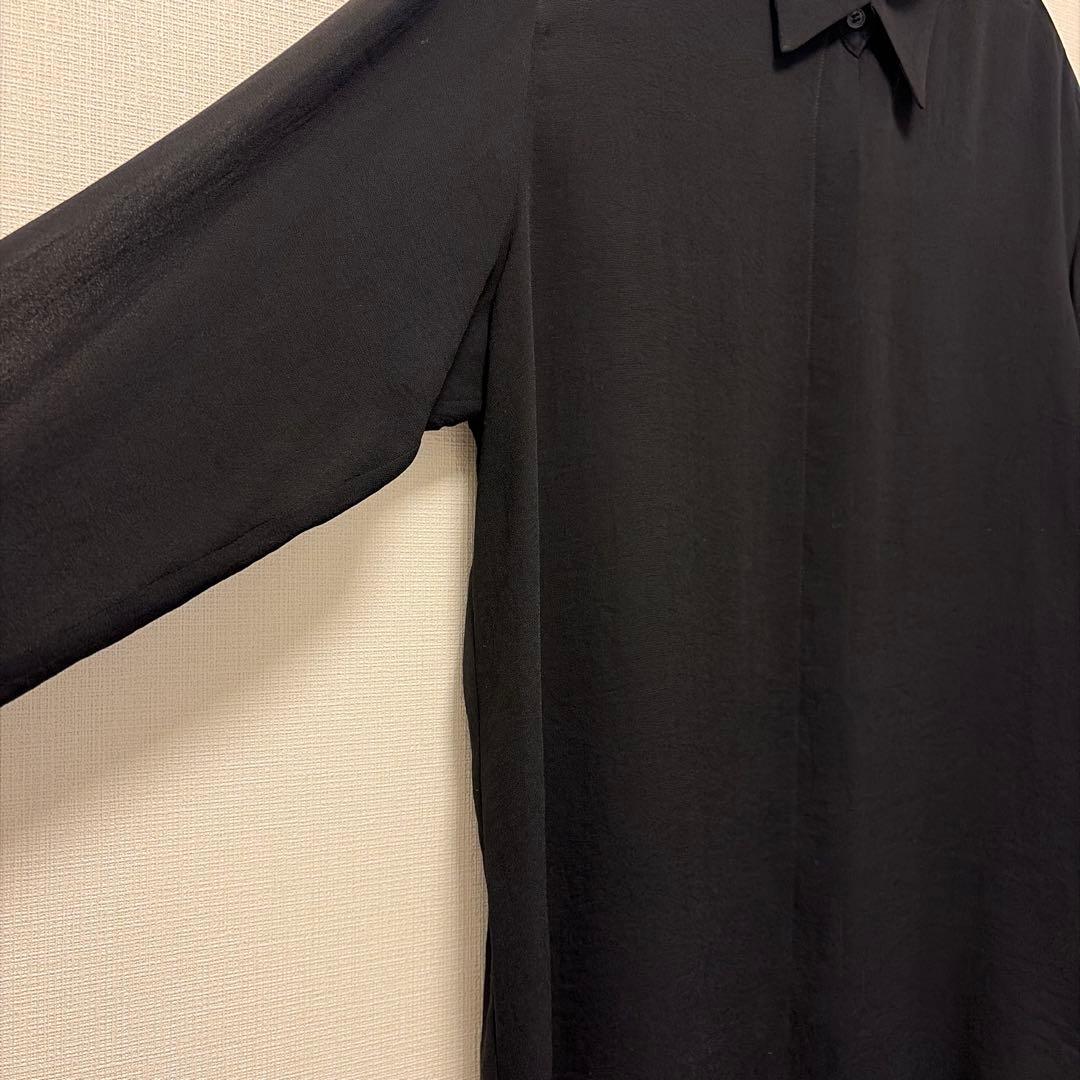 美品 muse de deuxieme classe トリアセシフォンシャツ 黒