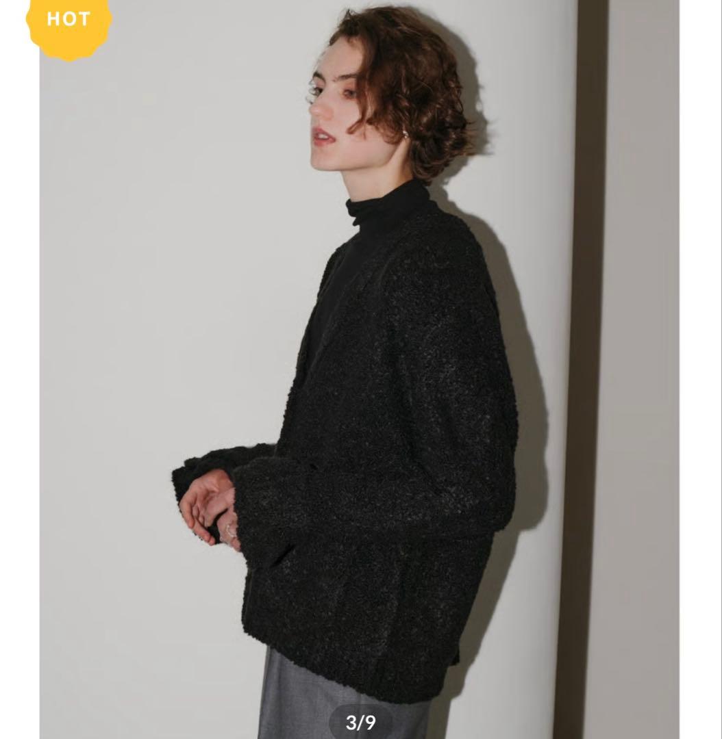 OHGA ブラック ニットカーディガン 長袖