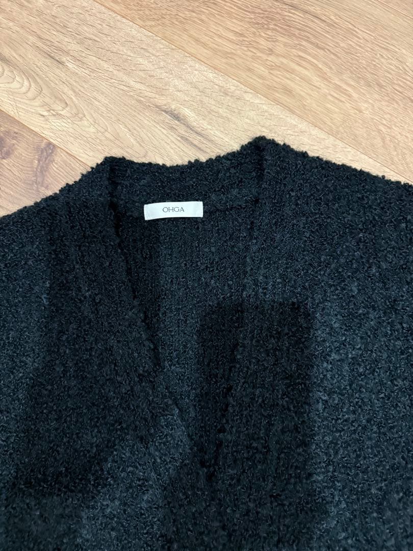 OHGA ブラック ニットカーディガン 長袖