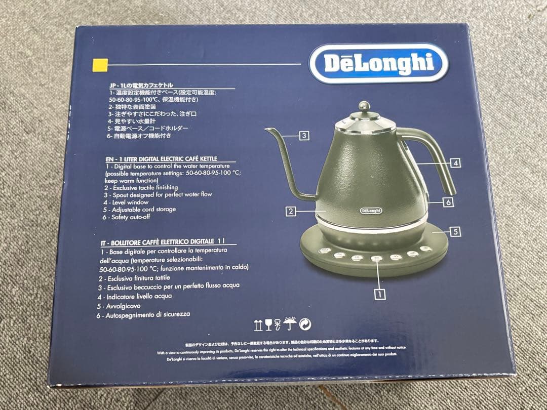 DeLonghi アイコナ 電気ケトル KBOE1230J-GY