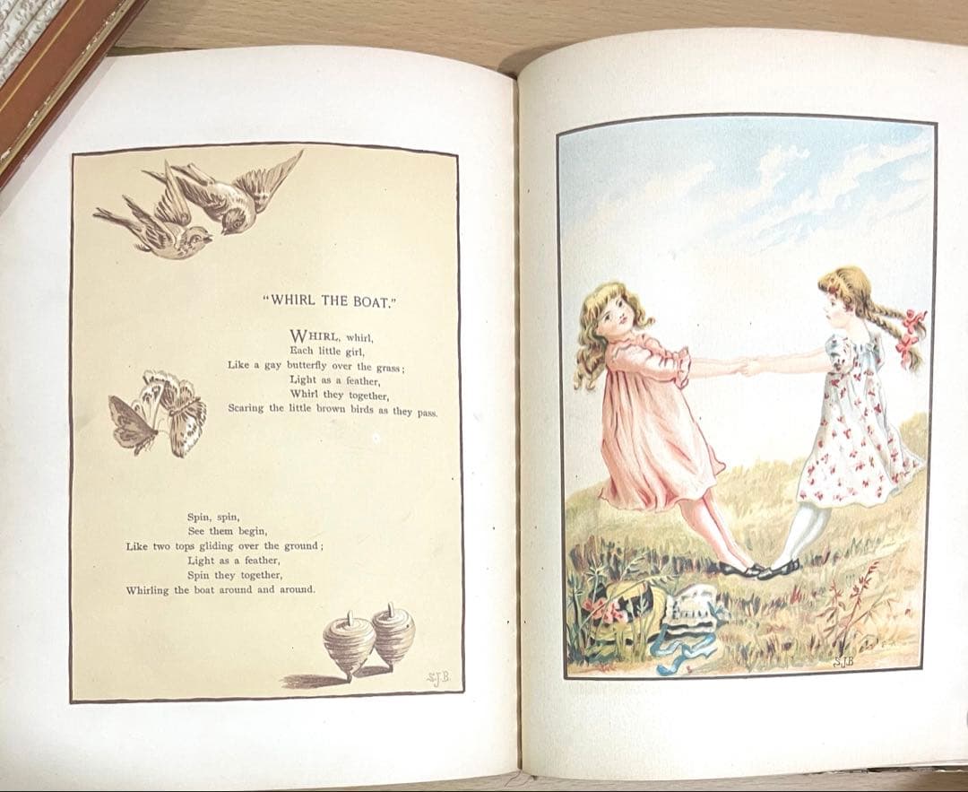 No349希少 アンティーク 古書 洋書 絵本 ビクトリアン児童書 童謡 詩集
