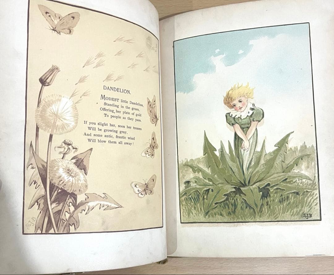 No349希少 アンティーク 古書 洋書 絵本 ビクトリアン児童書 童謡 詩集