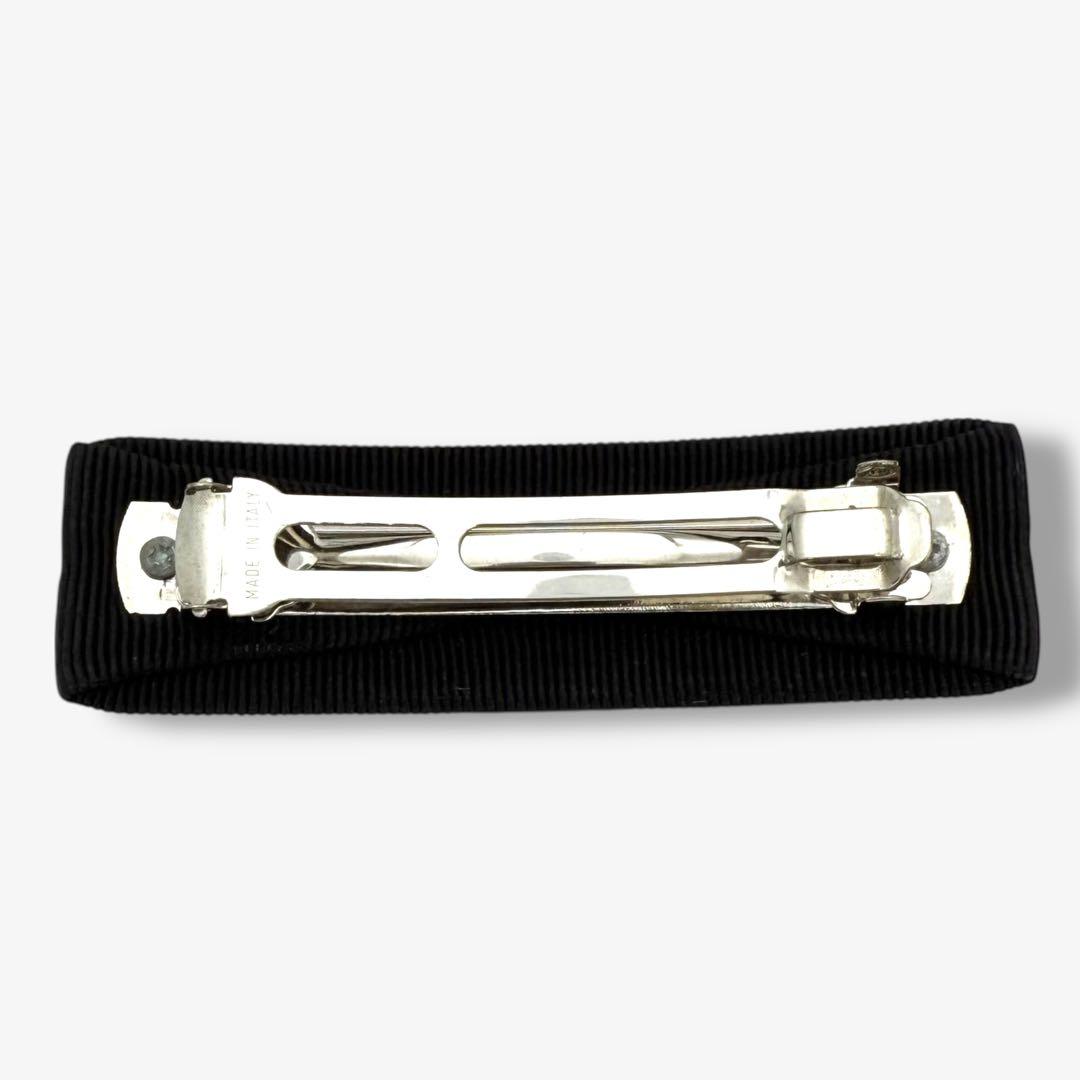 【美品】サルヴァトーレ フェラガモ ヴァラリボン バレッタ ブラック シルバー