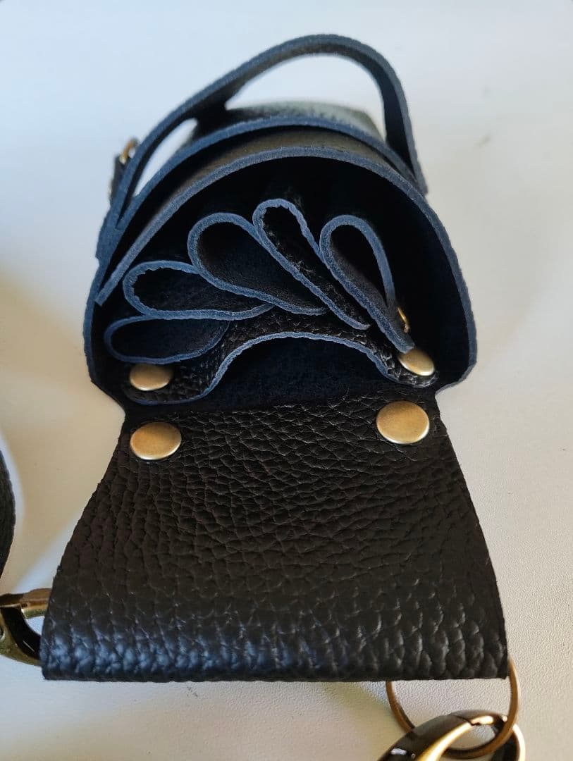 シザーケース　本革　5丁　黒