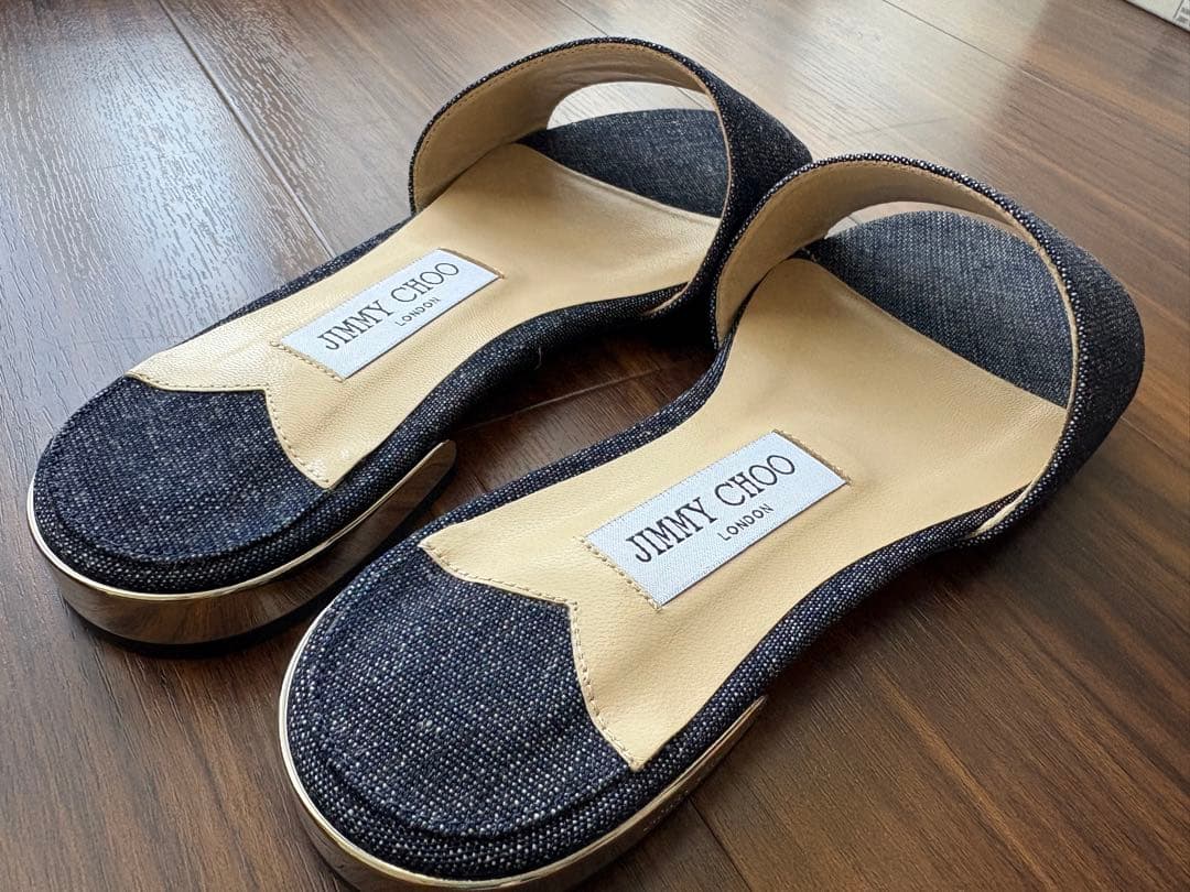 【h111e】 極美品✨ジミーチュウ ミュール36.5 デニム