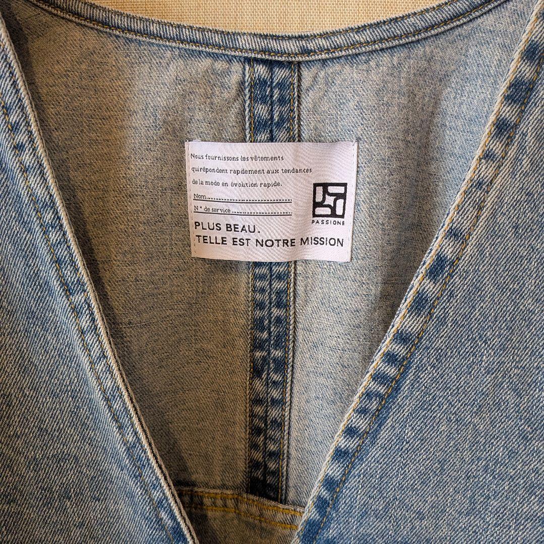 PASSIONE　パシオーネ　デニム Vネック ノーカラー ジャケット