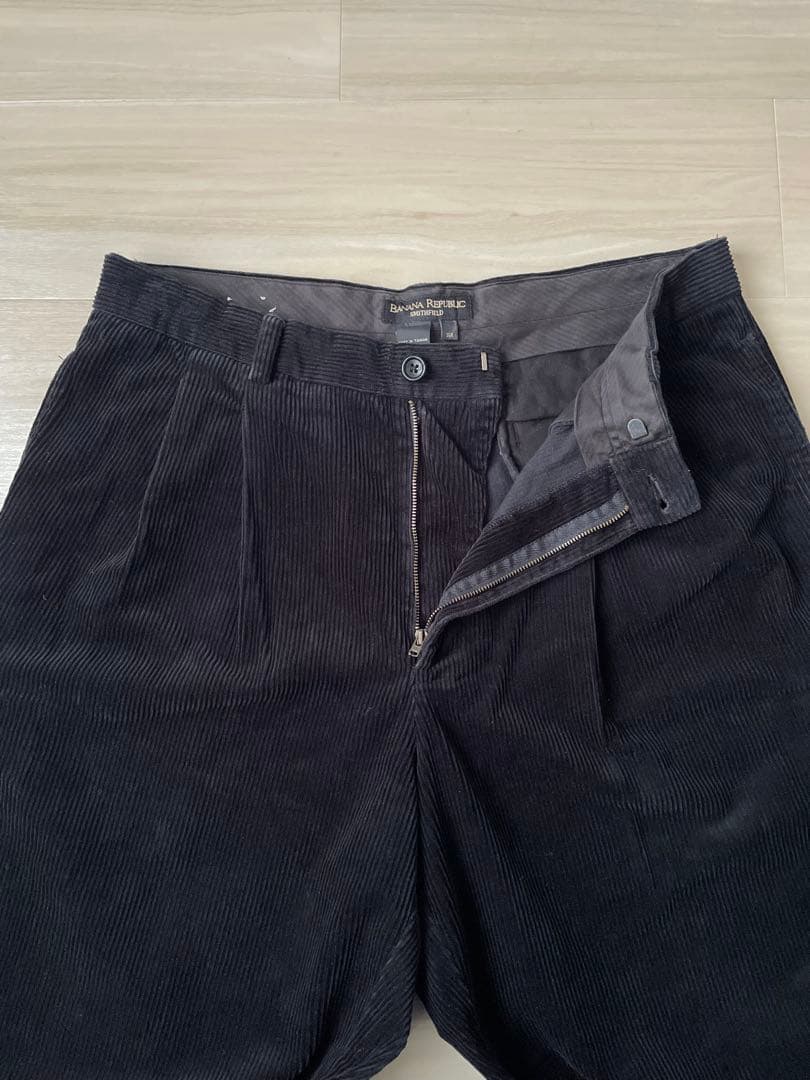 90s バナナリパブリック コーデュロイ パンツ 太畝 ブラック 黒 ビンテージ