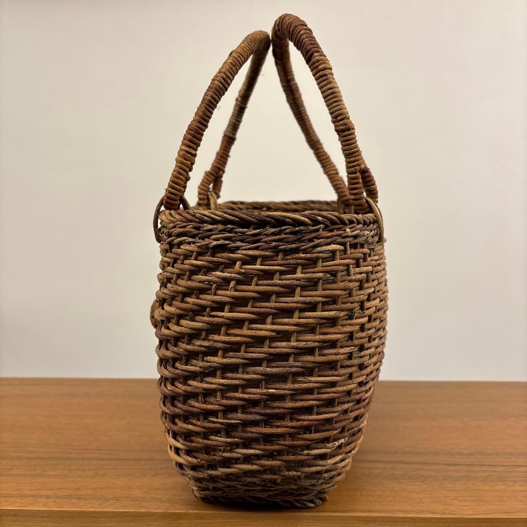 山形産　あけびかご　籠　かご　バスケット　カゴ　あけび蔓　バッグ　国産　花火