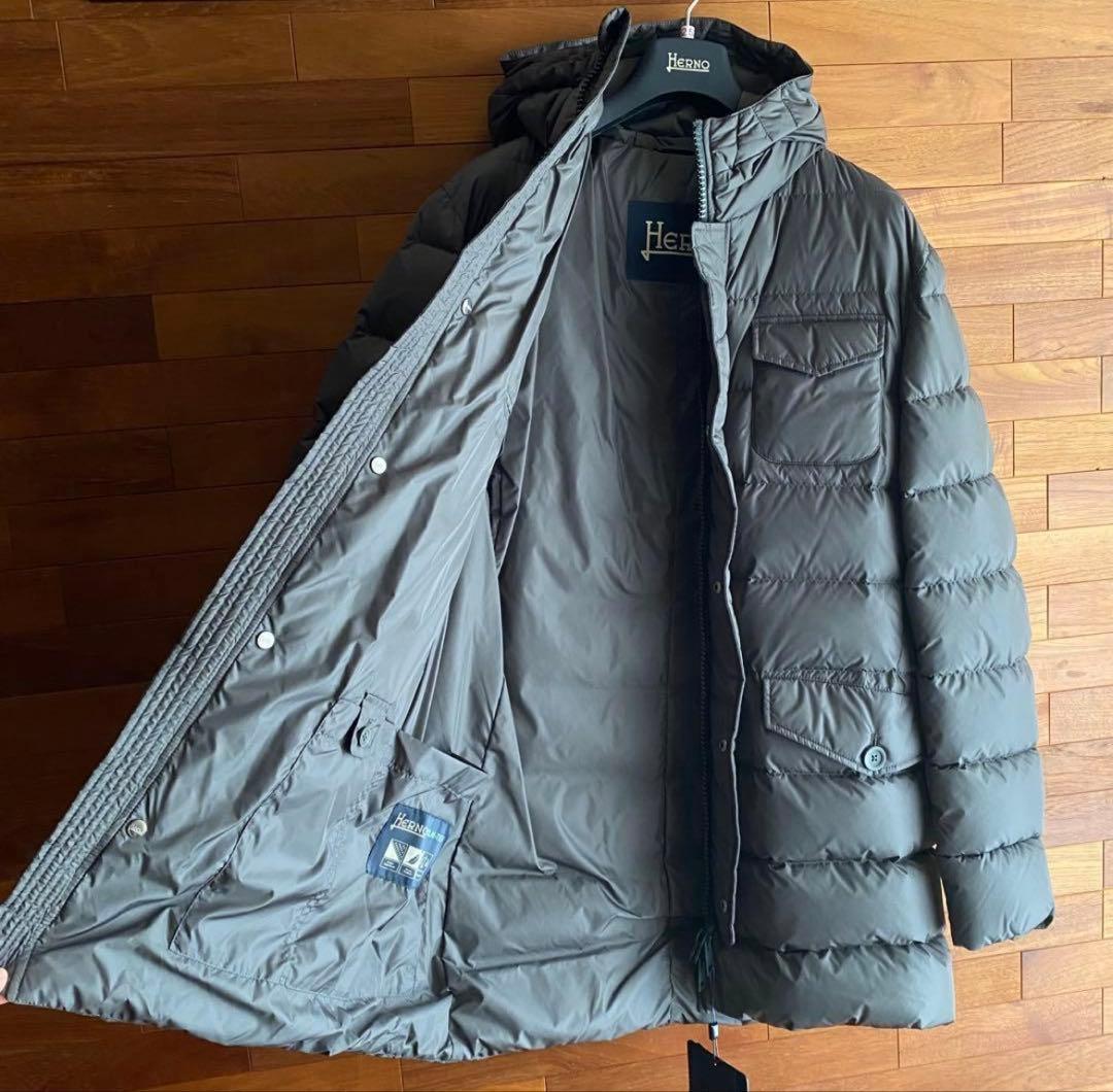 新品　未使用【HERNO】ヘルノ 4ポケット ダウンコート グレー サイズ52