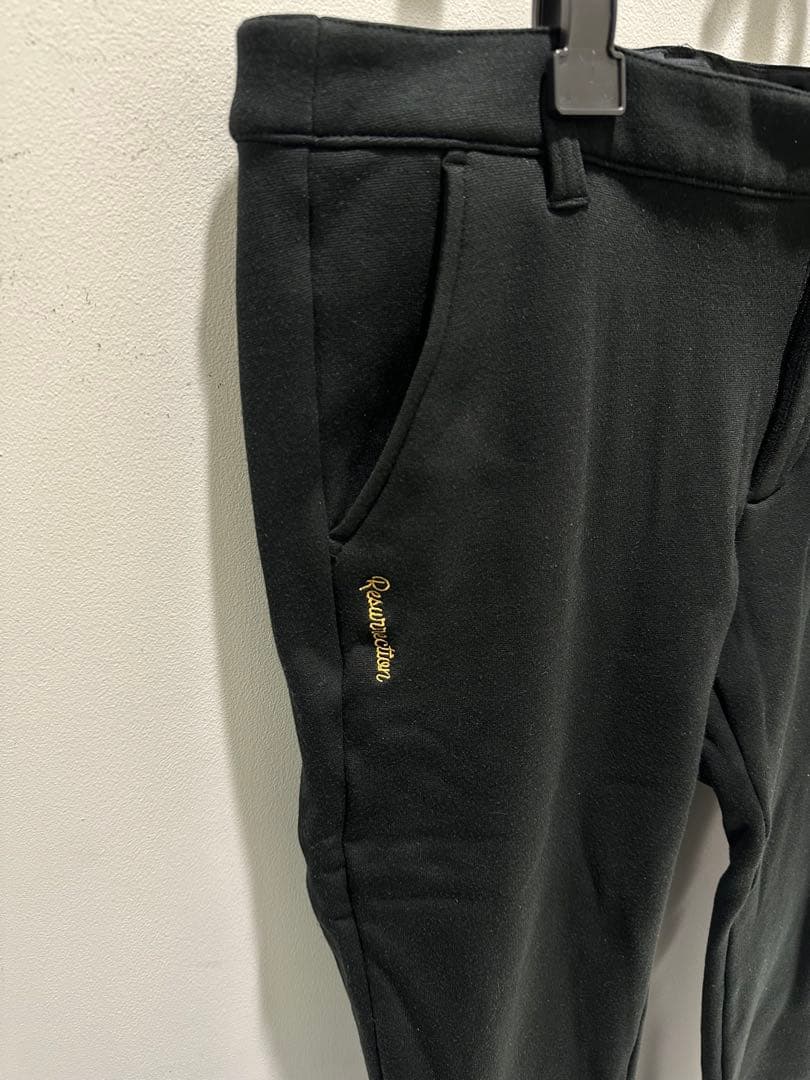 Resurrection ブラック フード付き　裏起毛暖かセットアップ　メンズL