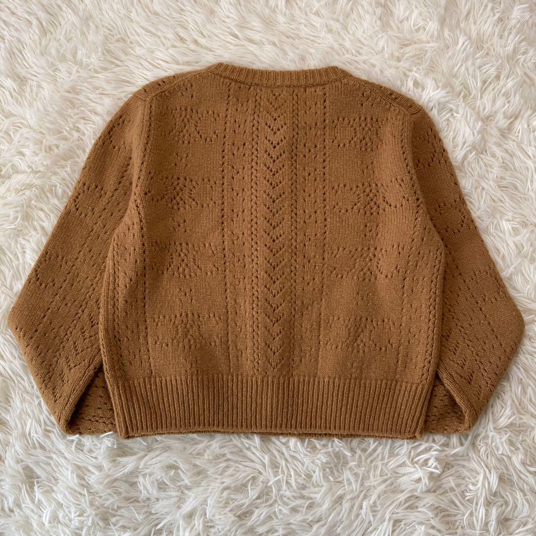 極美品 セリーヌ トリオンフ編み ウール カシミヤ シルク カーディガン