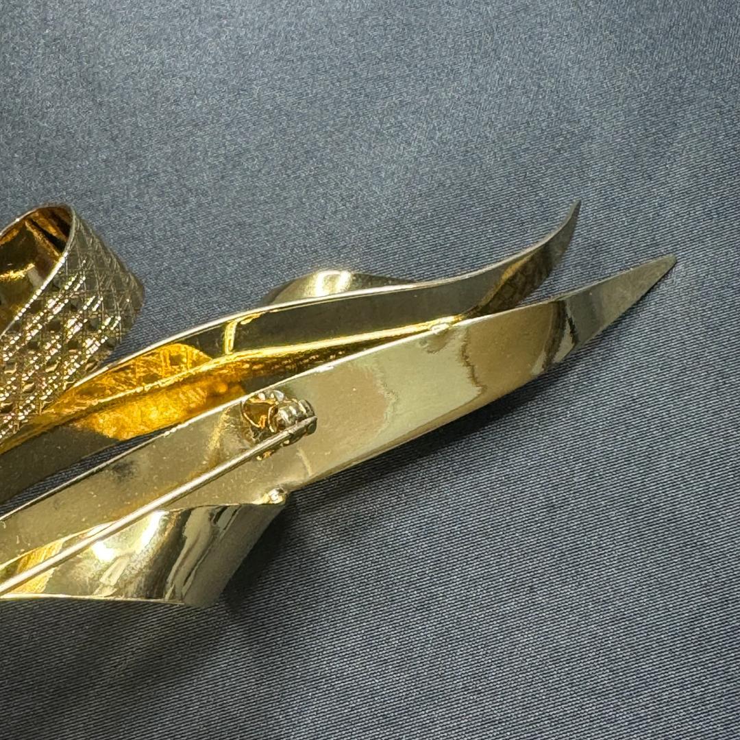 【ドイツ製】 クリスチャンディオール ブローチ リボン ビンテージ 大ぶり