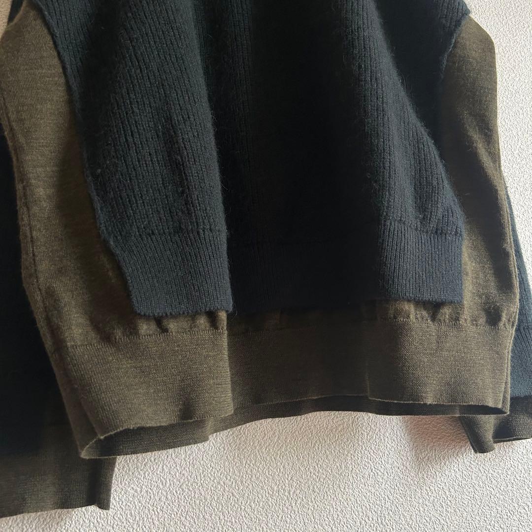 YOKE ヨーク ドッキングニット ベイビーアルパカ ウール グリーン