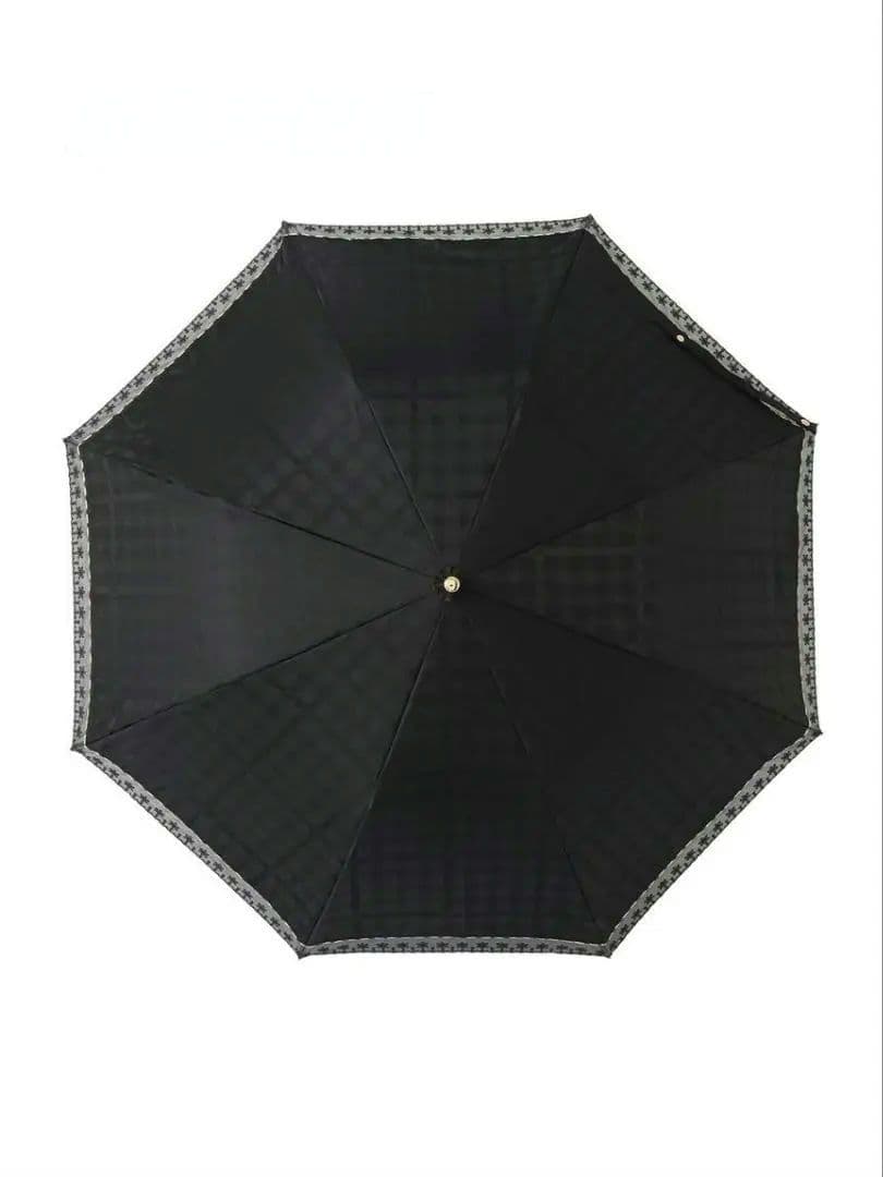 【新品未使用】DAKS 晴雨兼用日傘 ジャガードチェック ブラック 折りたたみ傘