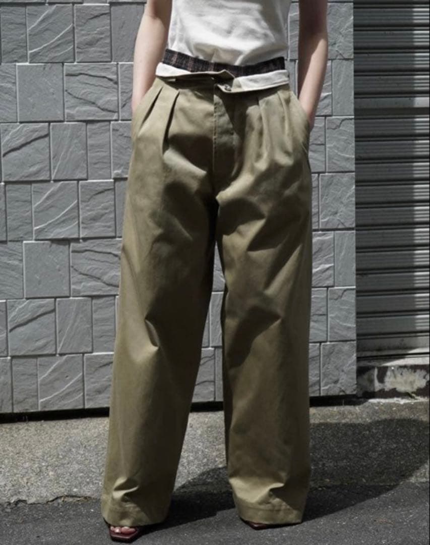 フミカウチダ UNIFORM WEAPON 2-TUCK PANTS 34