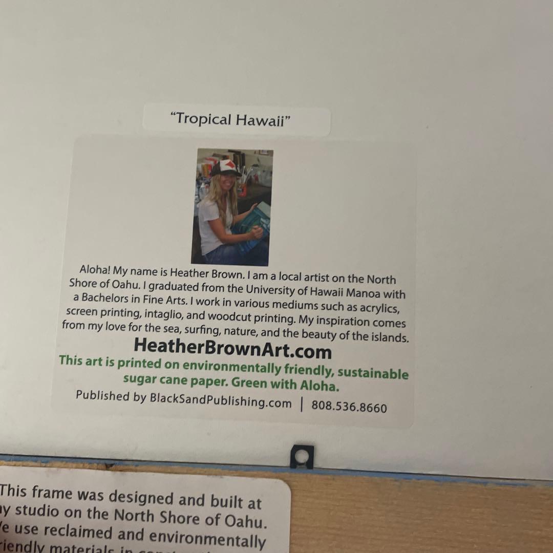 ヘザーブラウン純正額縁付きトロピカルハワイ　アート 絵画　ロンハーマン wtw