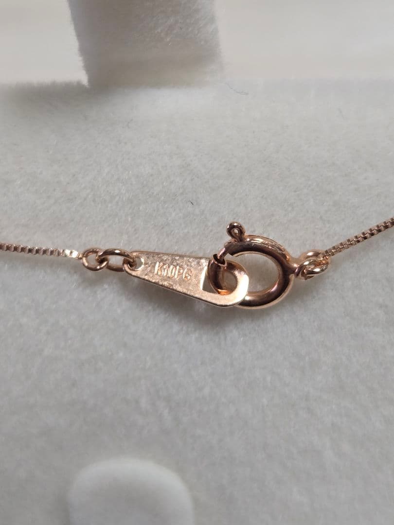 K10PG 天然ダイヤモンド (無色) 0.1カラット 1粒 ネックレス