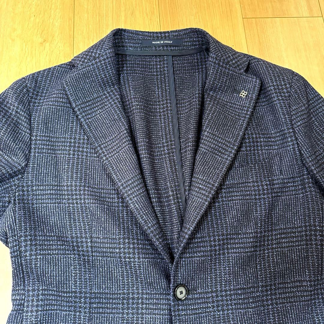【TAGLIATORE】ネイビー チェック柄 ダカール ジャケット