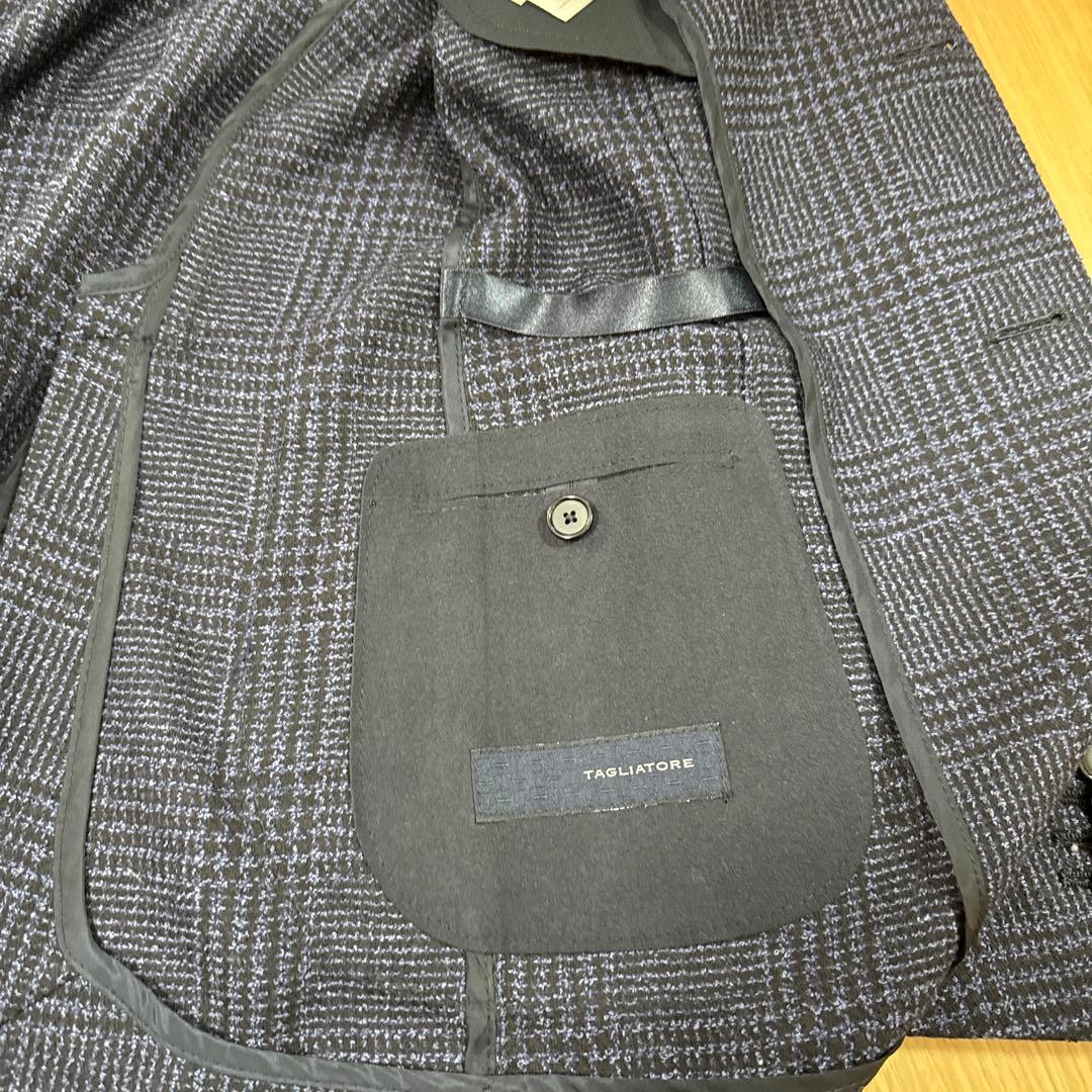 【TAGLIATORE】ネイビー チェック柄 ダカール ジャケット