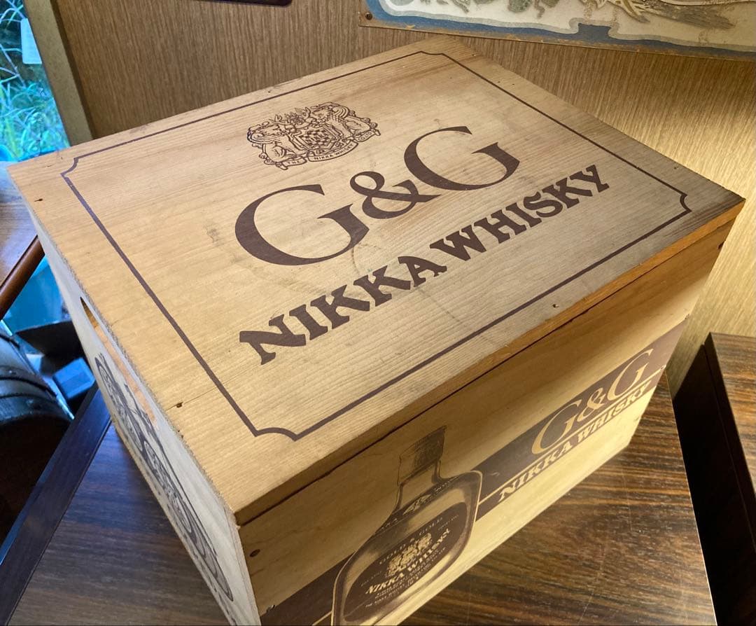 G&G ニッカ ウイスキー ヴィンテージ 木箱 酒 昭和 レトロ 収納 ボックス