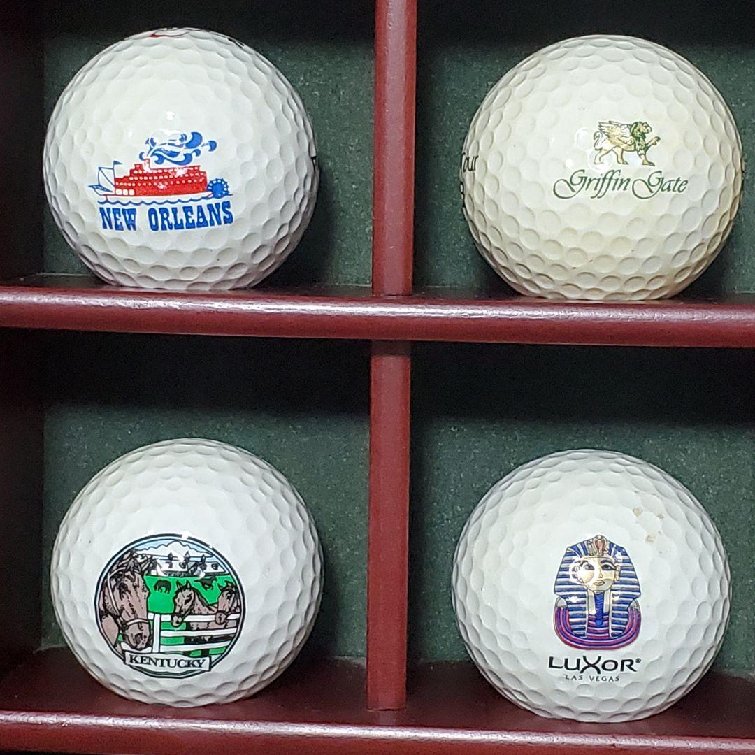 レトロ アンティーク ゴルフ ボール ディスプレイ ケース コレクション 25個