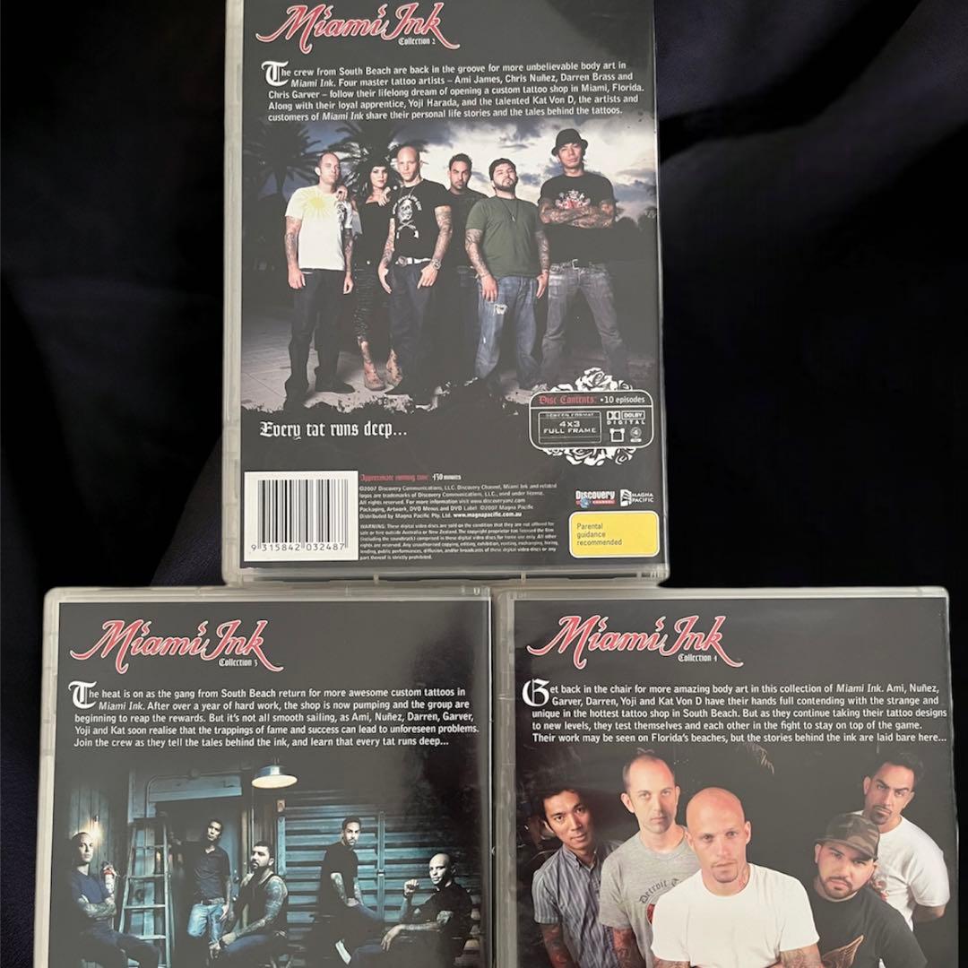 【海外版】海外タトゥーショップ Miami ink DVD 3枚セット 英語版
