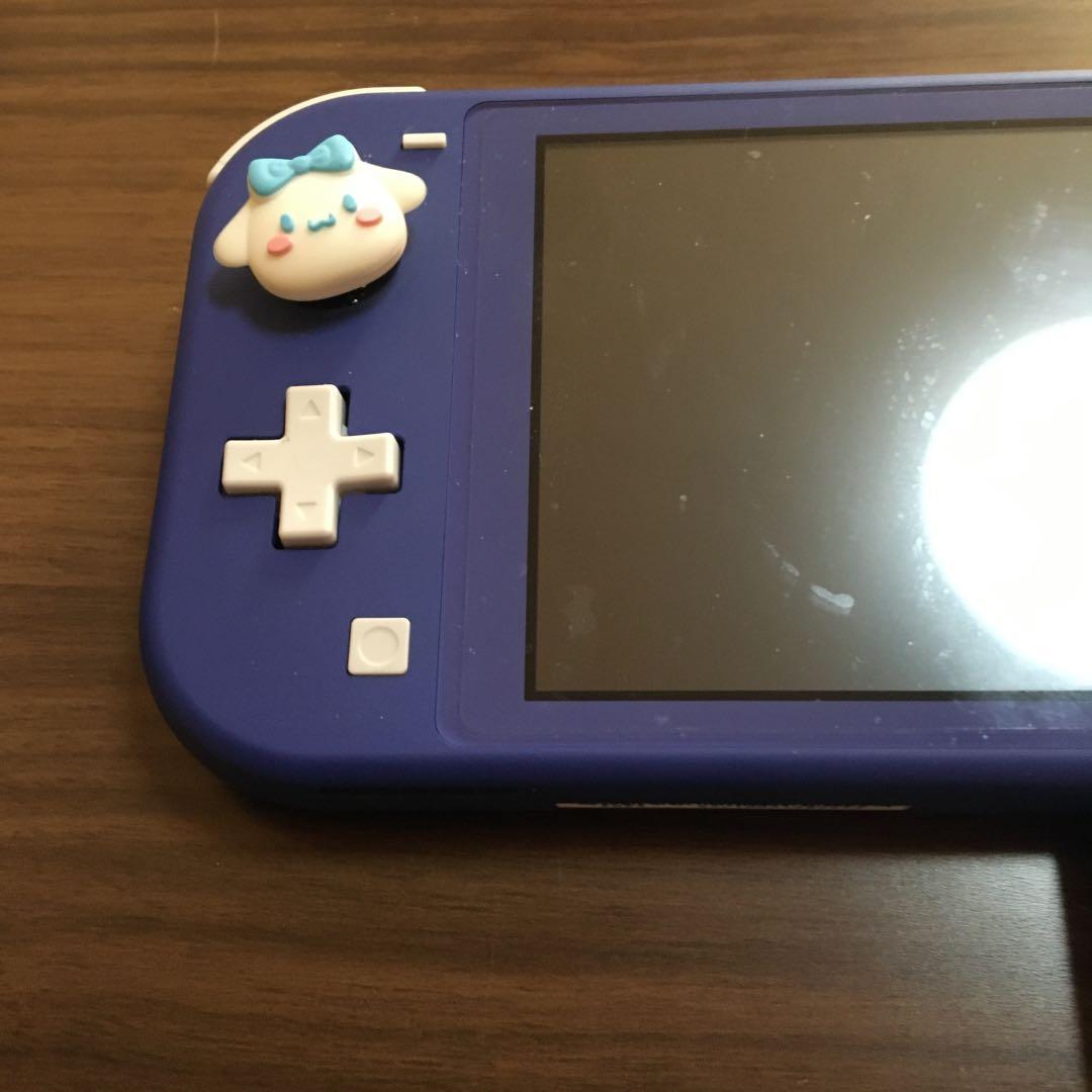 Nintendo Switch Lite 青カスタムスティックキャップ付き