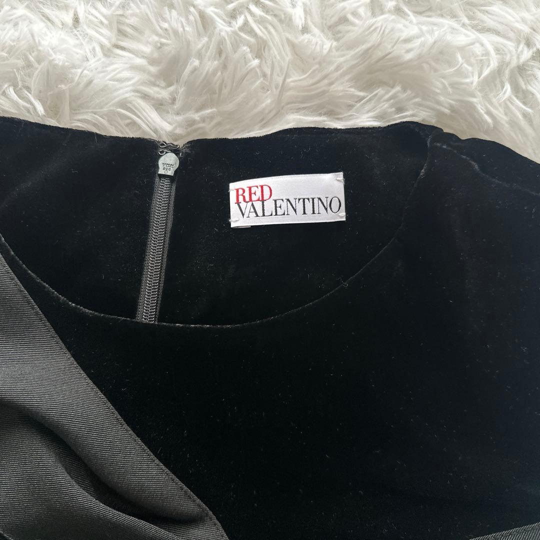 美品✨RED VALENTINO ワンピース リボン 黒 シルク混 パーティ