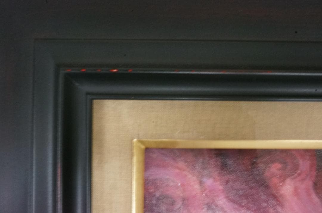 0002　絵画　幻想的　ピンク　額縁