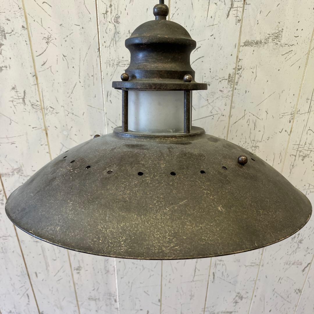 アンティーク インダストリアル 工業風ペンダントライト アイアンフレーム 古道具