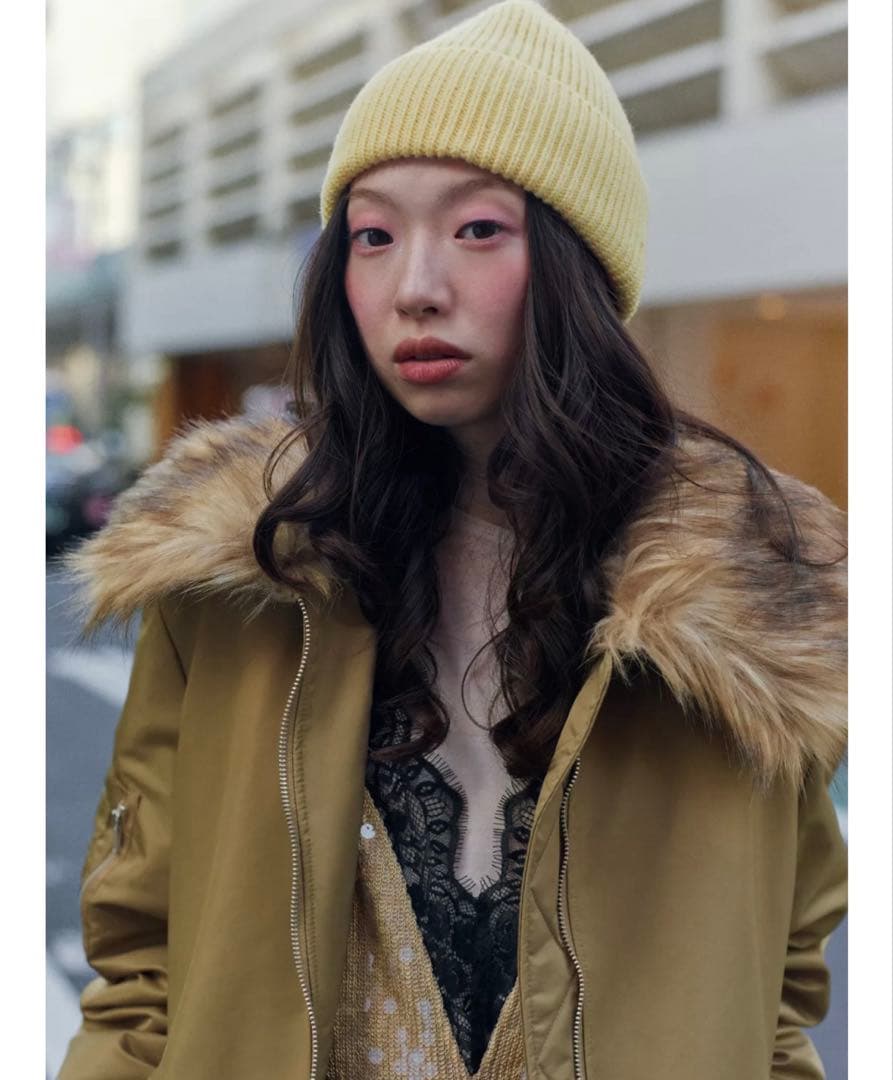 ZARA ザラ　フェイクファー襟ボンバージャケット　S