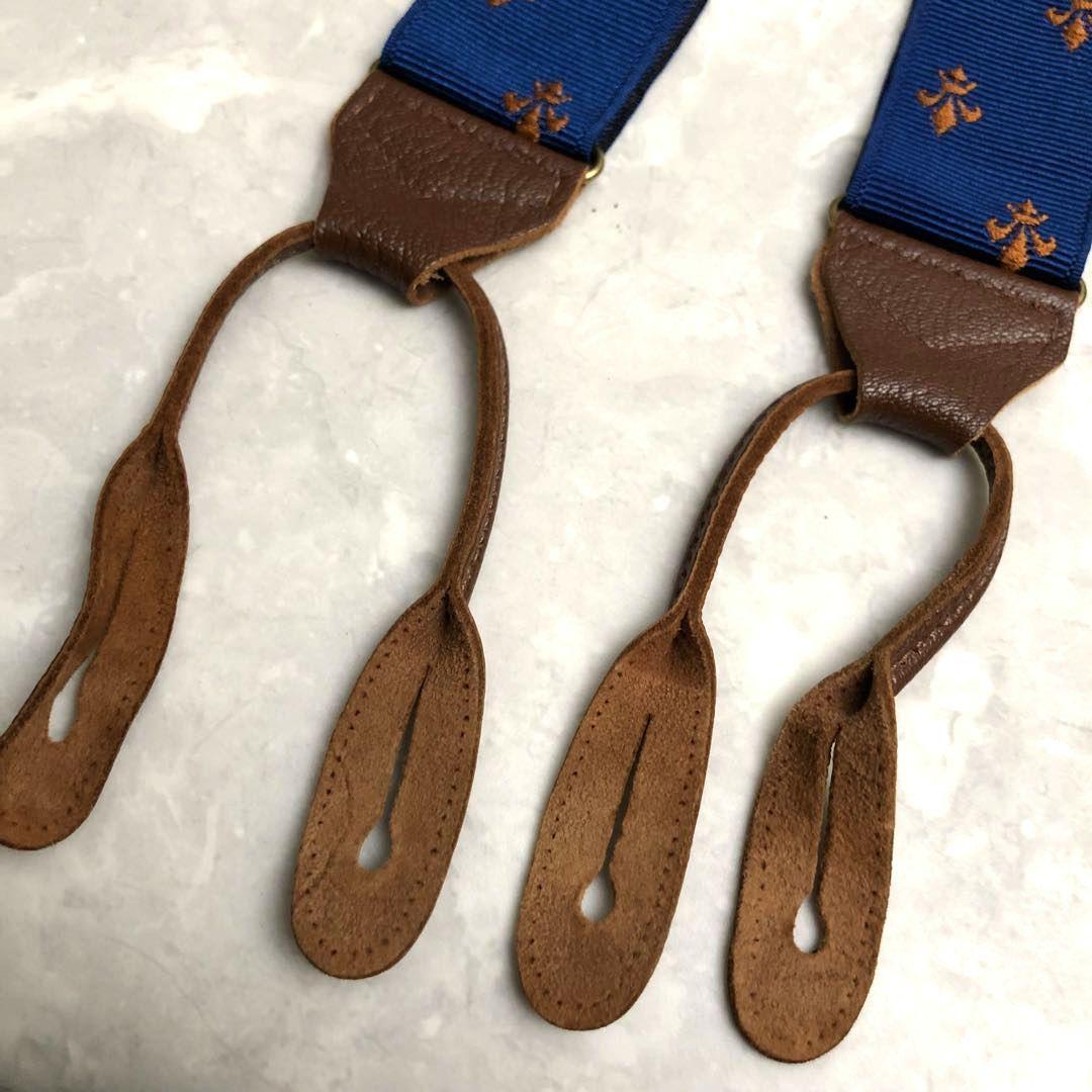 ★美品★ THURSTON サスペンダー 青 オレンジ ブレイシーズ
