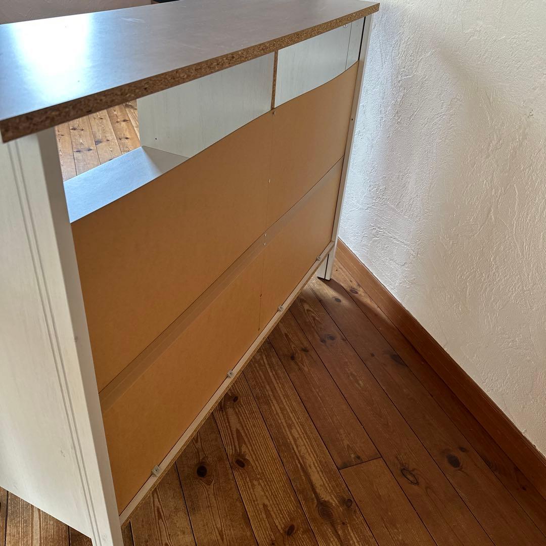 【お値下げ】ホワイト 木製オープンシェルフ 4段