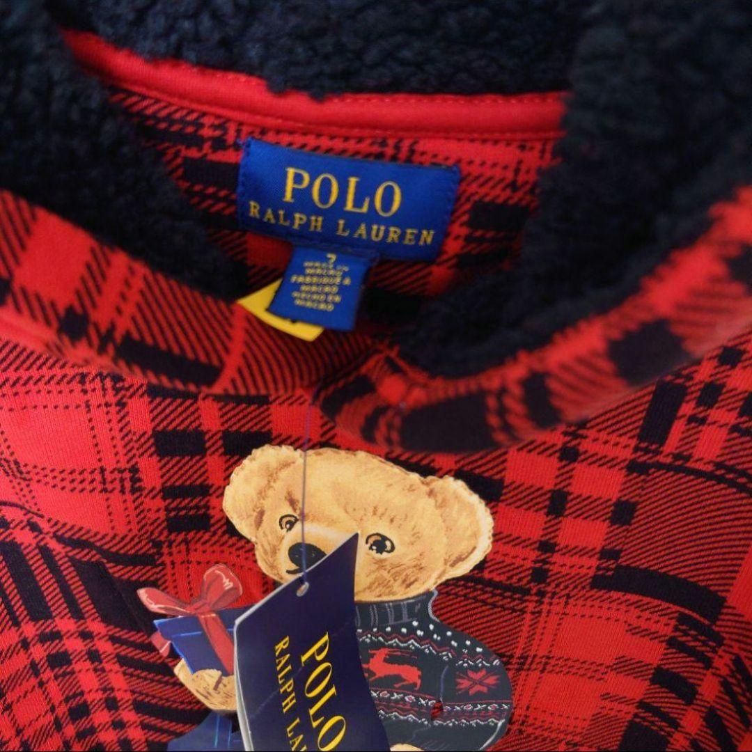 ラルフローレン　ポロベア トレーナー　130サイズ 赤黒チェック