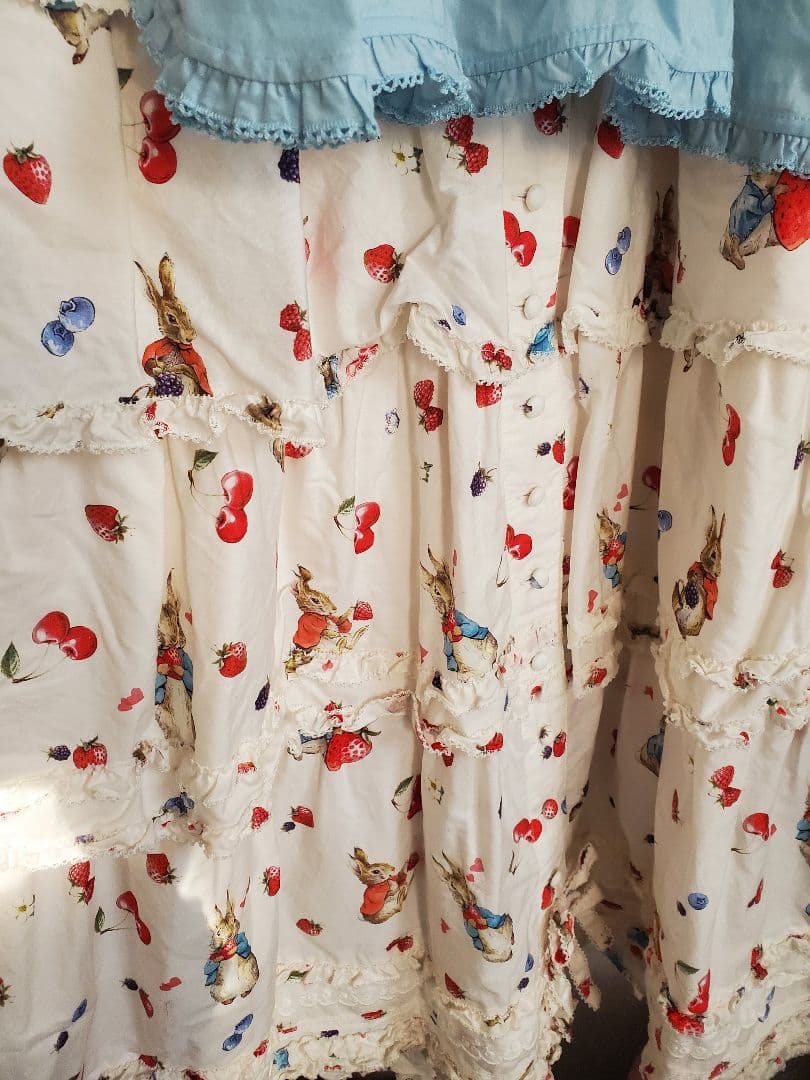 ピンクハウス　ピーターラビット　アイボリーロングワンピース、ブルータブリエセット