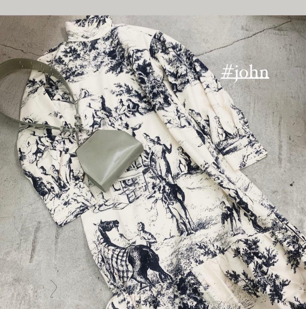 ビョコさん　JOHN フレンチプリントドレス