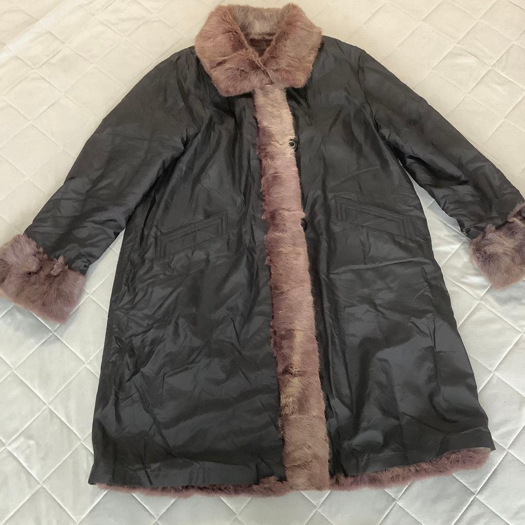 エンバ⭐︎リバーシブル　毛皮コート⭐︎シルク　リス⭐︎美品♪