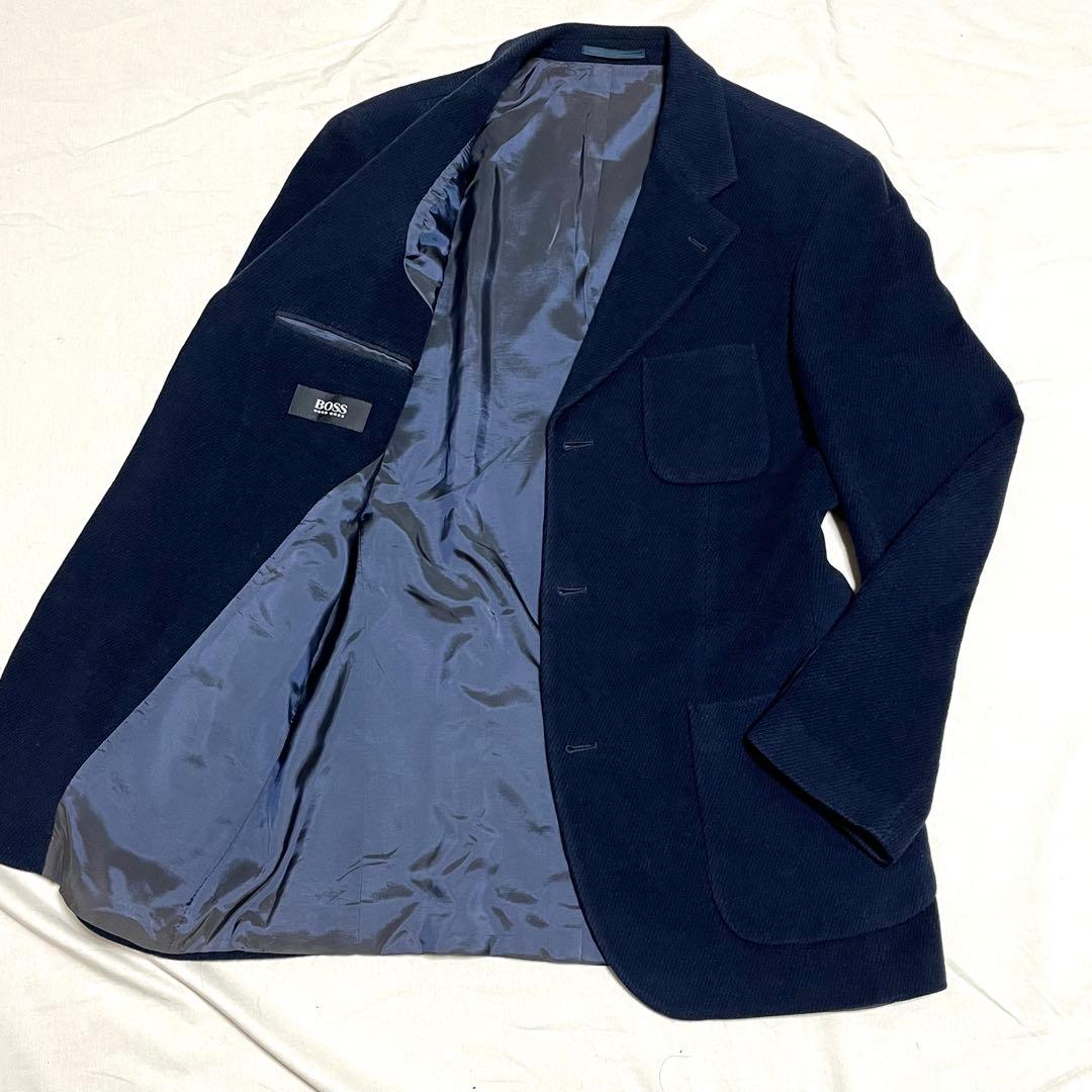 【美品XL】ヒューゴボス テーラードジャケット　大きいサイズ　アウター　美品　紺