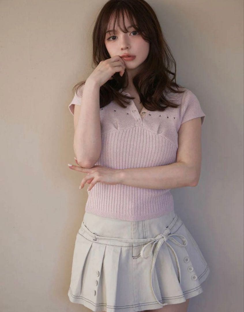 ANDMARY Kika button mini skirt【サイズM】