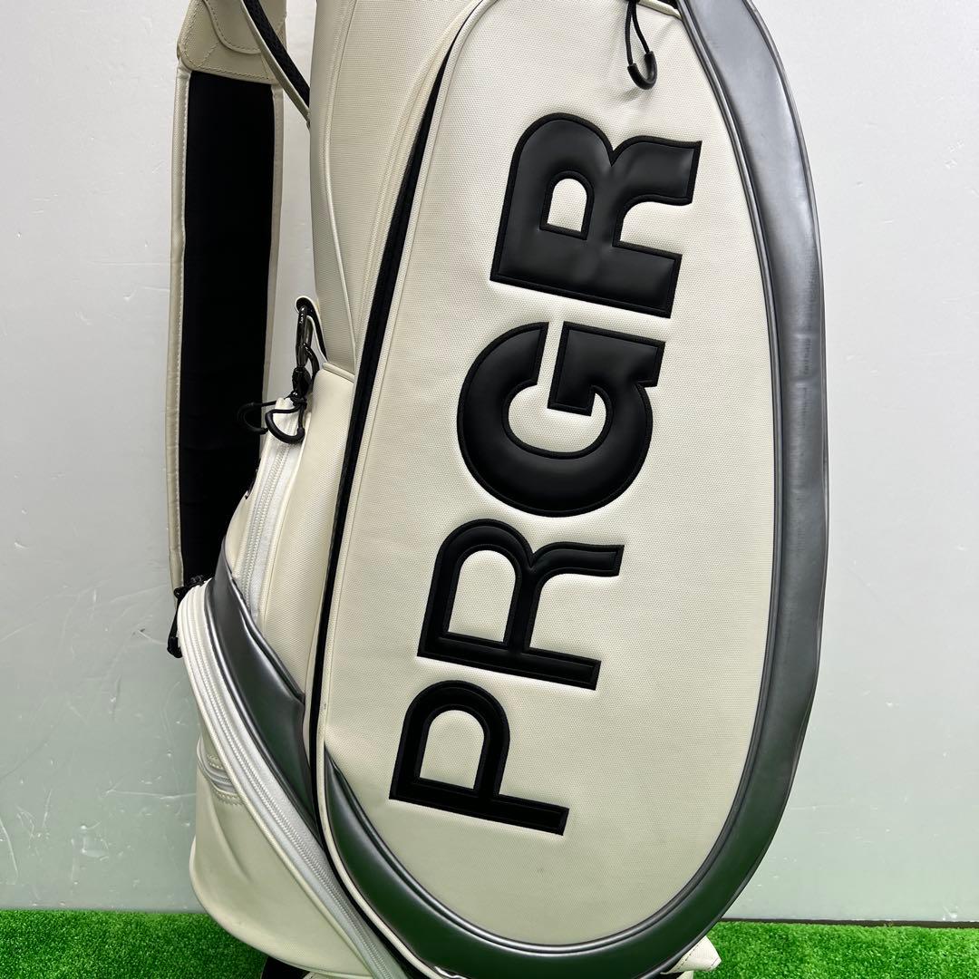 PRGR プロギア　ゴルフバッグ　キャディバッグ　9インチ　ホワイト　メンズ