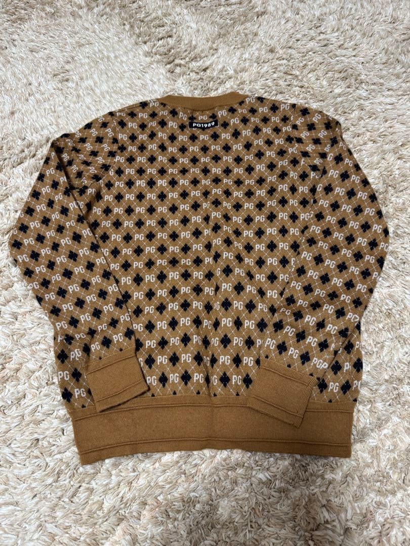 PEARLY GATES 総柄PGロゴセーター ブラウン