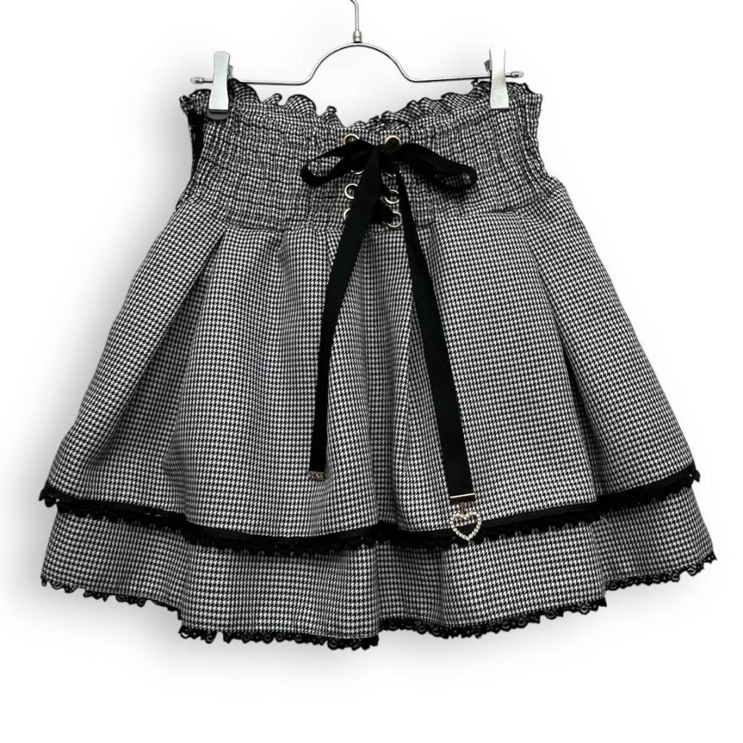 LIZ LISA リズリサ 2連リボンベルトスカパン ミニスカート チェック