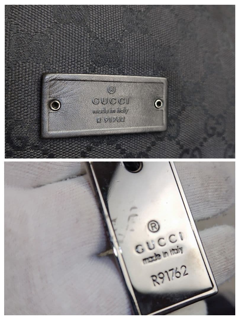 ✨美品✨GUCCI　グッチ　ショルダーバッグ　GG柄　キャンバス　レザー　黒