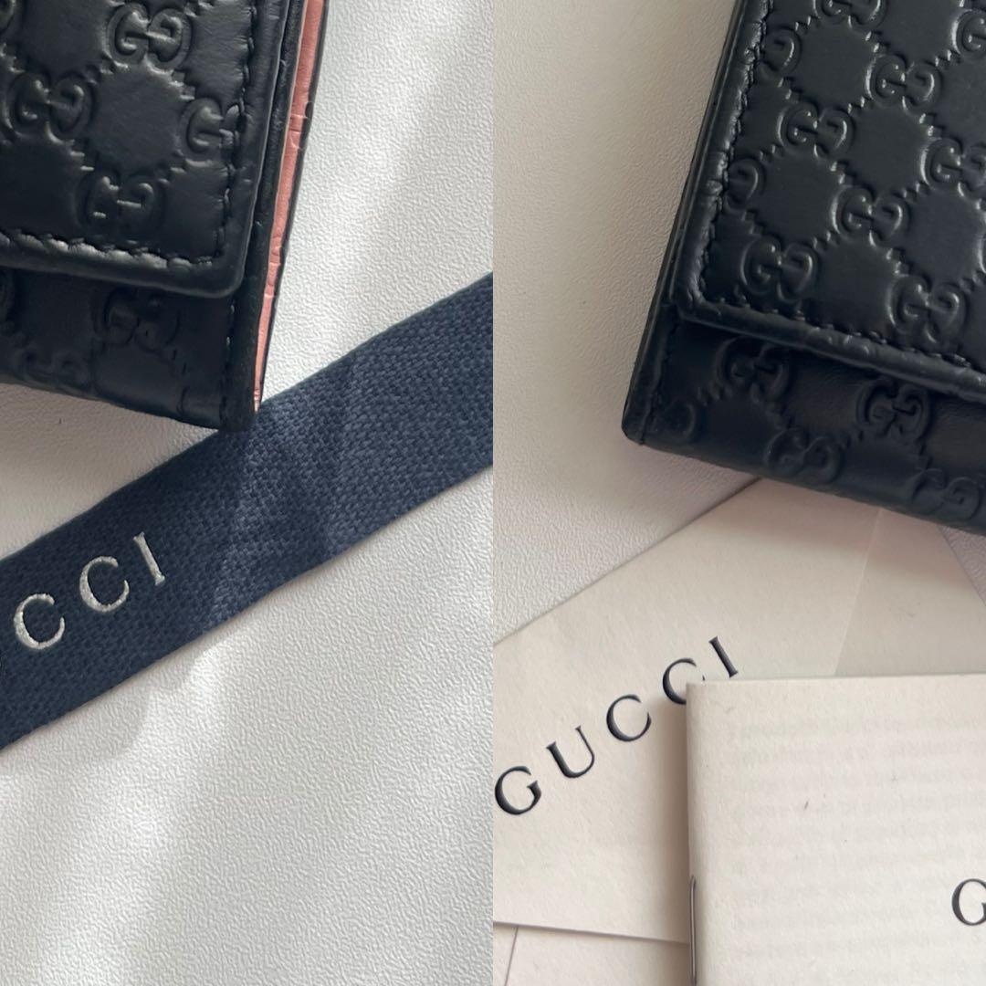 11 極上美品 GUCCI グッチ マイクロシマ 2つ折り 長財布