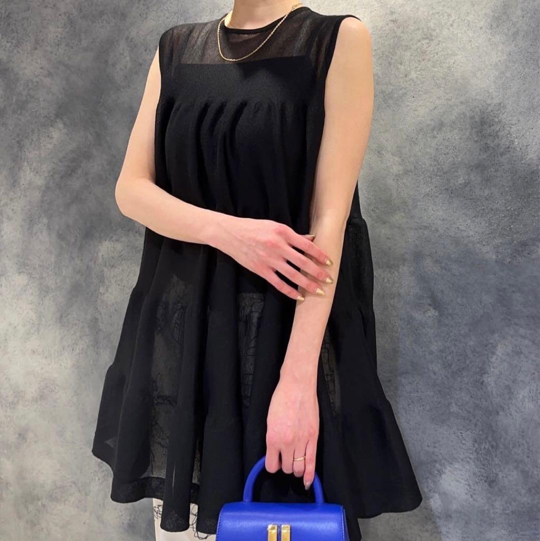 【美品】Ballsey / ティアードプルオーバー　ブラック　シアー　チュニック