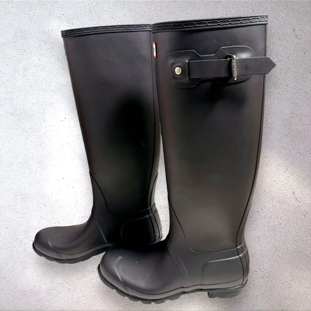 【美品】HUNTER ハンター 長靴 レインブーツUK6 ブラック
