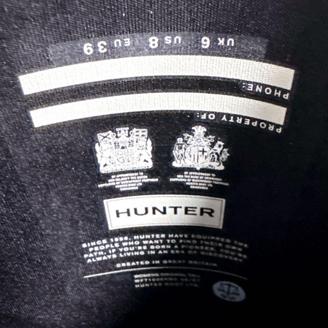 【美品】HUNTER ハンター 長靴 レインブーツUK6 ブラック