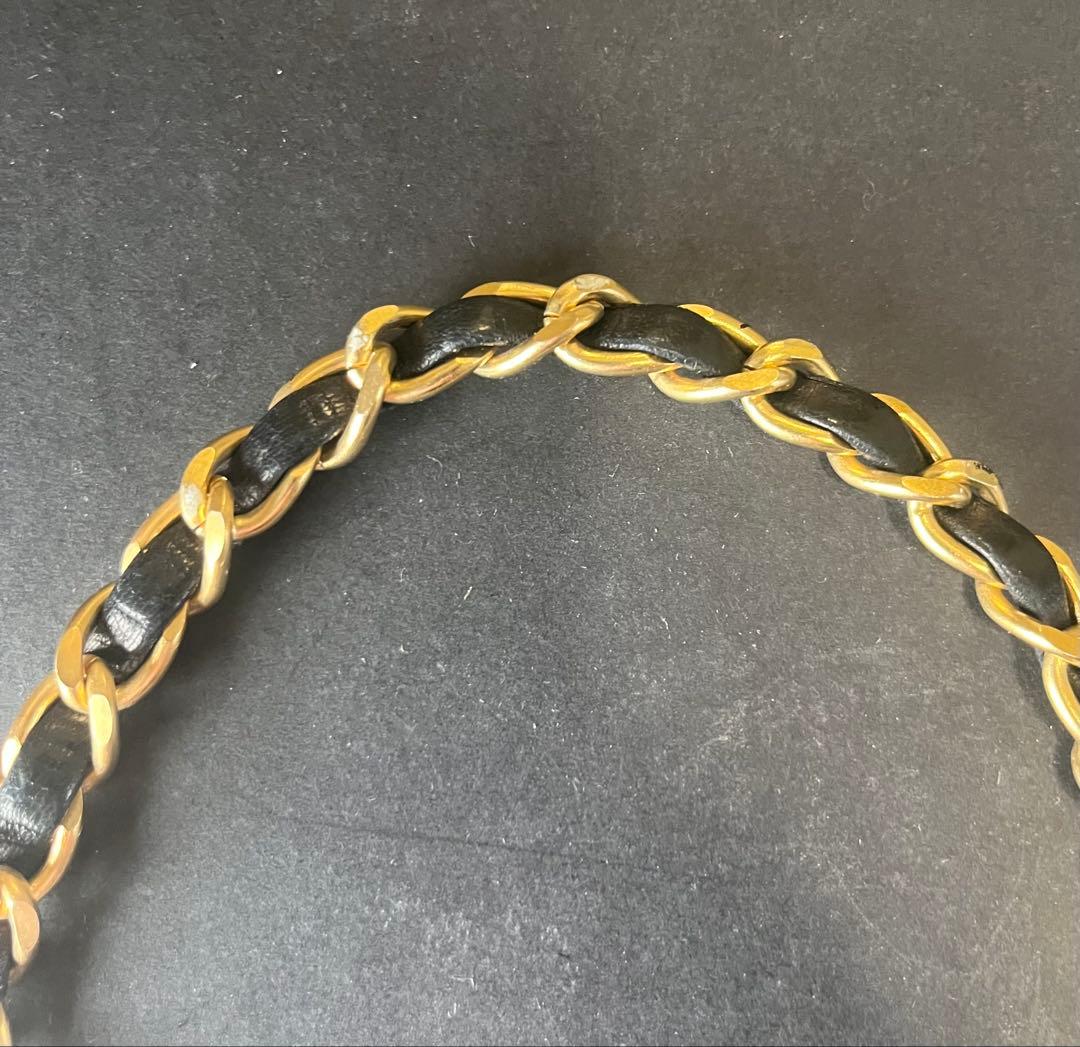 た*や様 CHANEL シャネル ココマーク リボン チェーン ベルト ブラック