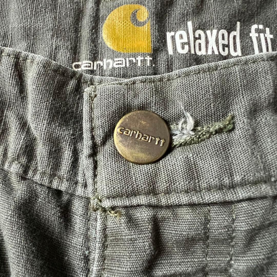 【ダブルニー、ペインターパンツ】カーハート古着リラックスシルエットストリート緑